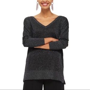 NWT TOPSHOP Cross Back Metallic Sweater